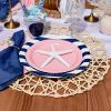 Fun Express Navy & White Striped Paper Dinner Plates – Striped Themed Disposable Party Dessert Plates – Tableware Party Decoration for Birthday Boys Baby Shower Decorations Party Supplies – 25 Pieces