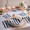 Fun Express Navy & White Striped Paper Dinner Plates – Striped Themed Disposable Party Dessert Plates – Tableware Party Decoration for Birthday Boys Baby Shower Decorations Party Supplies – 25 Pieces