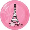 Fun Express Perfectly Paris Party Eiffel Tower Paper Dessert Plates – Multicolor Eiffel Tower Theme Party Decorations Disposable Paper Plates – Tableware for Birthday Wedding & Baby Showers – 8 Pieces