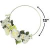 Fun Express Premium Gold Hoop with Gardenias – Elegant Floral Home Décor for Weddings Receptions Special Occasions – Beautiful Gold Hoop White Gardenia Flowers – Stunning Flower Arrangement – 1 Piece