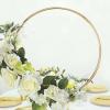 Fun Express Premium Gold Hoop with Gardenias – Elegant Floral Home Décor for Weddings Receptions Special Occasions – Beautiful Gold Hoop White Gardenia Flowers – Stunning Flower Arrangement – 1 Piece