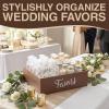 Fun Express Rustic Brown Wedding Wood Favor Box Display – (1 Piece) – Ideal Design for Weddings, Parties & Special Events