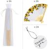 Fun Express Sunflower Hand Fan Thank You Favor Kit Bulk 72 Pc – Foldable Paper Fans for Wedding Favors, Baby Shower Favors & Bridal Shower Gifts for Guests | Includes Organza Bags & Tags