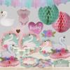 Fun Express Sweet Swan Party Paper Dinner Plates – Swan Disposable Party Decorations Paper Plates – Tableware Perfect for Birthday Party Wedding Events Baby Shower – Party Supplies – 8 Pieces