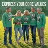 Fun Express Unisex Adult Rich Faith, Family & Football Adult’s Cotton Long-Sleeve T-Shirt(Green)