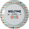 Fun Express Welcome Little One Tribal Baby Shower Paper Dinner Plates – Baby Shower Decorations Dinner Dessert Plates – Supplies Disposable Decoration Favors for Birthday Party Supplies – 8 Pieces