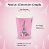 Perfectly Paris Eiffel Tower Pink Disposable Paper Cups, 9 oz, 8-Count – Cute Pink Party Cups for Birthday, Baby Shower, Bridal Shower & Paris Theme Decorations – Fun Tableware for Events