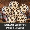 Playful Cow Print Round Hanging Paper Lanterns, 12″ (Set of 6) – Black & White Farm Theme – Perfect for Barnyard Birthdays, Rodeo Nights & Baby Showers