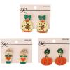Fun Express 1 1/2″ Fall-Themed Metal Dangle Earrings on Card – 3 Pc.