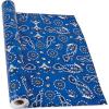 Fun Express Blue Bandanna Tablecloth Roll 100 Feet – Western Party Decorations for Cowboy Birthday & Rodeo Theme Events | Country Tablecloths for Baby Shower, Farm Party Decor, Wild West Celebrations