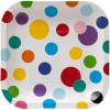Fun Express Colorful Polka Dot Square Dessert Plates – Bright & Vibrant Party Tableware Birthdays Baby Showers Celebrations & Special Occasions – Ideal for Serving Desserts Snacks & Treats – 8 Pieces