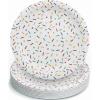 Fun Express Ice Cream Party Sprinkles Paper Dessert Plates – Multicolor Disposable Plates for Birthday Bridal Baby Shower Wedding New Year Christmas Events – Birthday Theme Party Supplies – 8 Pieces