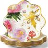 Fun Express Iridescent Fairy Scalloped Paper Dessert Plates – Floral & Gold Scalloped Paper Dessert Design for Weddings Baby Showers Garden Parties Picnics Anniversaries & Crafts – 8 Pieces(Dinner Plates)