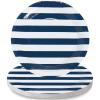 Fun Express Navy & White Striped Paper Dinner Plates – Striped Themed Disposable Party Dessert Plates – Tableware Party Decoration for Birthday Boys Baby Shower Decorations Party Supplies – 25 Pieces