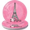 Fun Express Perfectly Paris Party Eiffel Tower Paper Dessert Plates – Multicolor Eiffel Tower Theme Party Decorations Disposable Paper Plates – Tableware for Birthday Wedding & Baby Showers – 8 Pieces