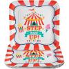 Fun Express Step Right Up Carnival Party Square Paper Dinner Plates – Carnival Themed Disposable Dessert Paper Plates – Decorations Tableware for Birthday Baby Shower – Party Supplies – 8 Pieces