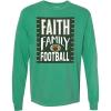Fun Express Unisex Adult Rich Faith, Family & Football Adult’s Cotton Long-Sleeve T-Shirt(Green)