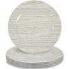Fun Express White Washed Faux Wood Chargers – Elegant Durable Table Setting Accents for Weddings Parties Special Events – Stylish Table Decor Enhancer – Catering Banquets Special Occasions – 25 Pieces