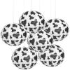 Playful Cow Print Round Hanging Paper Lanterns, 12″ (Set of 6) – Black & White Farm Theme – Perfect for Barnyard Birthdays, Rodeo Nights & Baby Showers