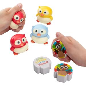 2″ – 2 1/4″ Fall Turkey & Owl Foam Stress Toy Assortment – 24 Pc.