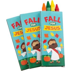 4-Color Religious Fall Crayons – 24 Pieces