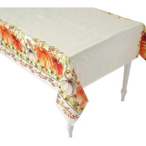 54″ x 84″ Thank-Fall Plastic Tablecloth