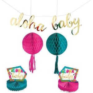 ALOHA BABY SHOWER DECOR KIT – Party Decor – 5 Pieces