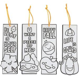 Color Your Own Fall Bookmarks – Craft Kits – 48 Pieces