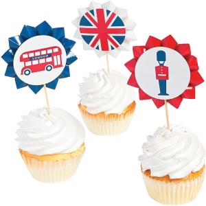 Fun Express – Royal Baby Shower Cupcake Picks for Baby – Party Supplies – Serveware & Barware – Picks & Stirrers & Parasols – Baby – 25 Pieces