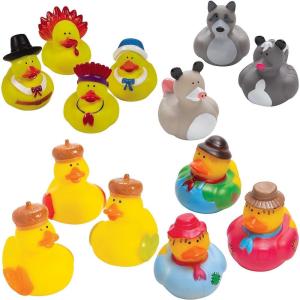 Fun Express 2″ Bulk 48 Piece Fall-Themed Rubber Duck Assortment