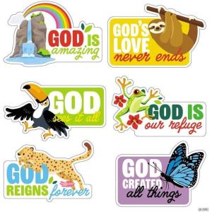Fun Express 22″ – 25″ Rainforest VBS Animal Cardstock Wall Cutouts – 6 Pieces