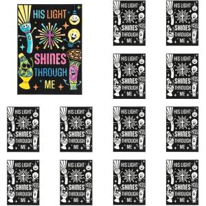 Fun Express 5″ x 7″ Color Your Own Jesus is The Light VBS Cardstock Fuzzy Posters – 12 Pc.