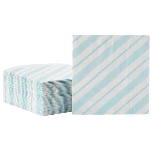 Fun Express 6 1/2″ Baby Shower Blue & White Stripe Luncheon Napkins – 16 Count