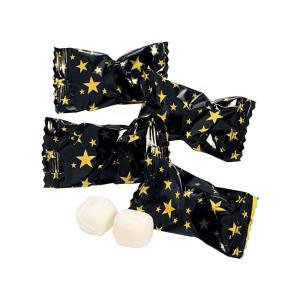 Fun Express Butter Mints Individually Wrapped – Black with Gold Star Design Wedding Favors for Guests Bulk 108 Pieces | Premium Buttermints Candy for Bridal Shower & Party Favors – 14 Oz Pack