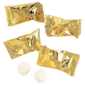 Fun Express Buttermints Gold Individually Wrapped Mints Bulk 108 Pack – Soft Butter Mints Candy for Wedding Favors for Guests, Baby Shower Party Favors, Thank You Gifts & Bridal Shower Celebrations