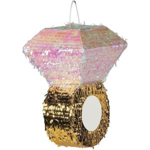 Fun Express Diamond Ring Pinata – Bachelorette Party Decorations & Bridal Shower Decor | Large Heart Shaped Pinata for Engagement Party Accessories | Bride to Be Decorations for Wedding Shower