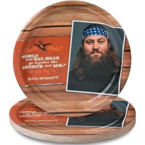 Fun Express Duck Dynasty Party Paper Dinner Plates – Duck Dynasty Theme Round Disposable Dessert Dinner Plates – Tableware Decorations Birthday Baby Shower – Duck Dynasty Party Supplies – 8 Pieces