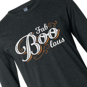 Fun Express Fab-Boo-Lous Women’s T-Shirt – Long Sleeve, Comfy 52% Cotton/48% Polyester Blend, Perfect for Fall Festivities – 1 Piece – Small