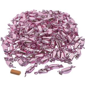 Fun Express Light Pink Foil Wrapped Caramels Candy Bulk 2lb Bag – Soft Chewy Caramel Chews Individually Wrapped for Wedding Candy Buffet | Premium Small Candies for Party Supplies & Special Events(2 lbs)