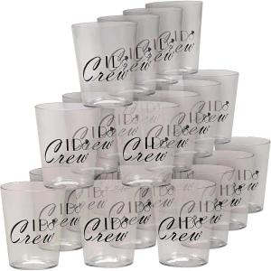 Fun Express Set of 24 Pieces I Do Crew Wedding Party Shot Glasses, Holds 2 oz, BPA Free Plastic, Wedding Party Supplies, Clear