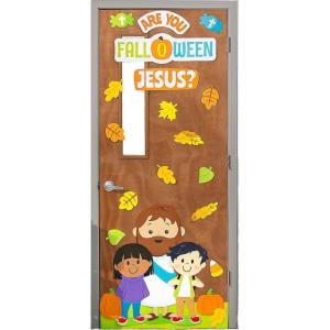 Fun Express are You Fall-O-WEEN Jesus Door Decor Set – Educational – 6 Pieces