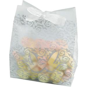 Glittery Frosted Wedding Paper Treat Bags – 4″ | Silver | 48 Pcs.