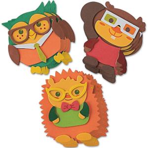 Nerdy Fall Critter Foam Magnets Craft Kit – Makes 12 – DIY Crafts for Kids and Fun Home Activities