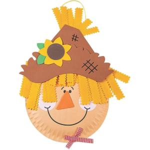 Paper Plate Scarecrow Craft Kit – Makes 12 – Fall Crafts for Kids and Fun Home Activities