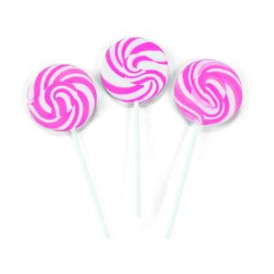 Red Swirl Lollipop Sucker, Bulk Set of 48 Individually Wrapped Pops for Candy Buffets, Graduation Parties, Anniversaries & Weddings(Hot Pink)