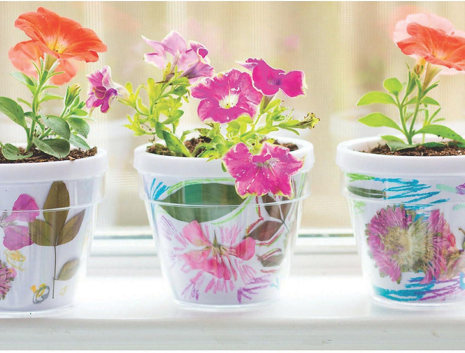 image:imageFun Express DIY Flower Pots Bulk Craft Kit for Kids 12 White Plastic Paintable Plant Pots with Paper Inserts Educational Toys for Painting Activities Ages 812 Perfect for School amp Home Crafts