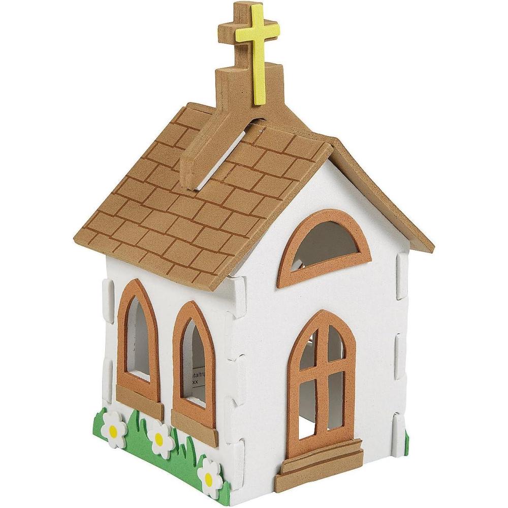 image:imageFun Express 3 34 x 7 14 3D Church Building Foam Craft Kit Makes 12