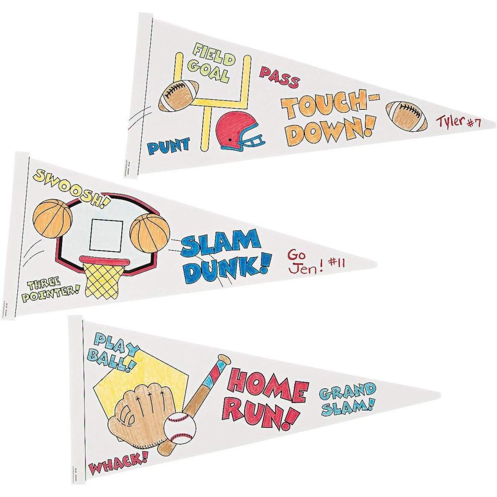 image:imageFun Express Color Your Own Sports Pennant  DIY Craft Kits for Kids Perfect for VBS Vacation Bible School amp Home Activities  Fun Arts amp Crafts for SportsThemed Celebrations  12 Pieces