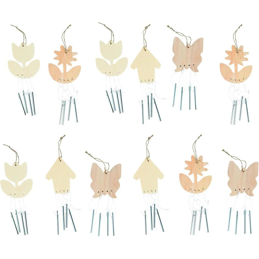 image:imageFun Express DIY Wind Chime Craft Kits for Kids Ages 48  Makes 12 Spring Theme Butterfly amp Birdhouse Designs  Bulk Arts and Crafts Activity Set for Birthday Parties amp Creative Projects