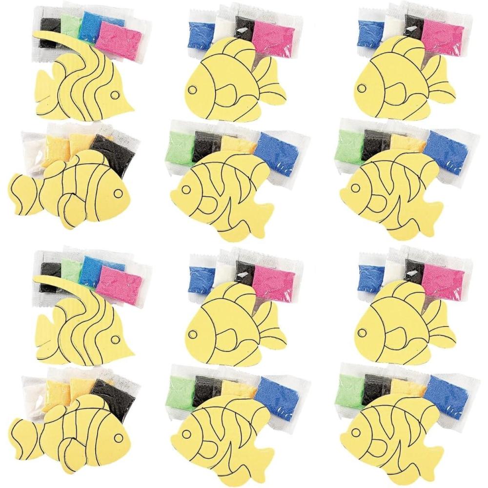 image:imageFun Express Fish Sand Art Magnet Craft Kit VBS Vacation Bible School SuppliesDecor Crafts for Kids and Fun Home Activities